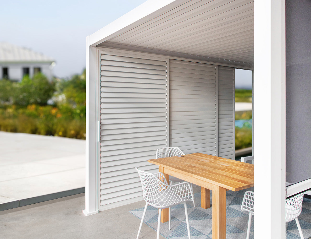 Baltic Freestanding Pergola Shutter Sliding Door