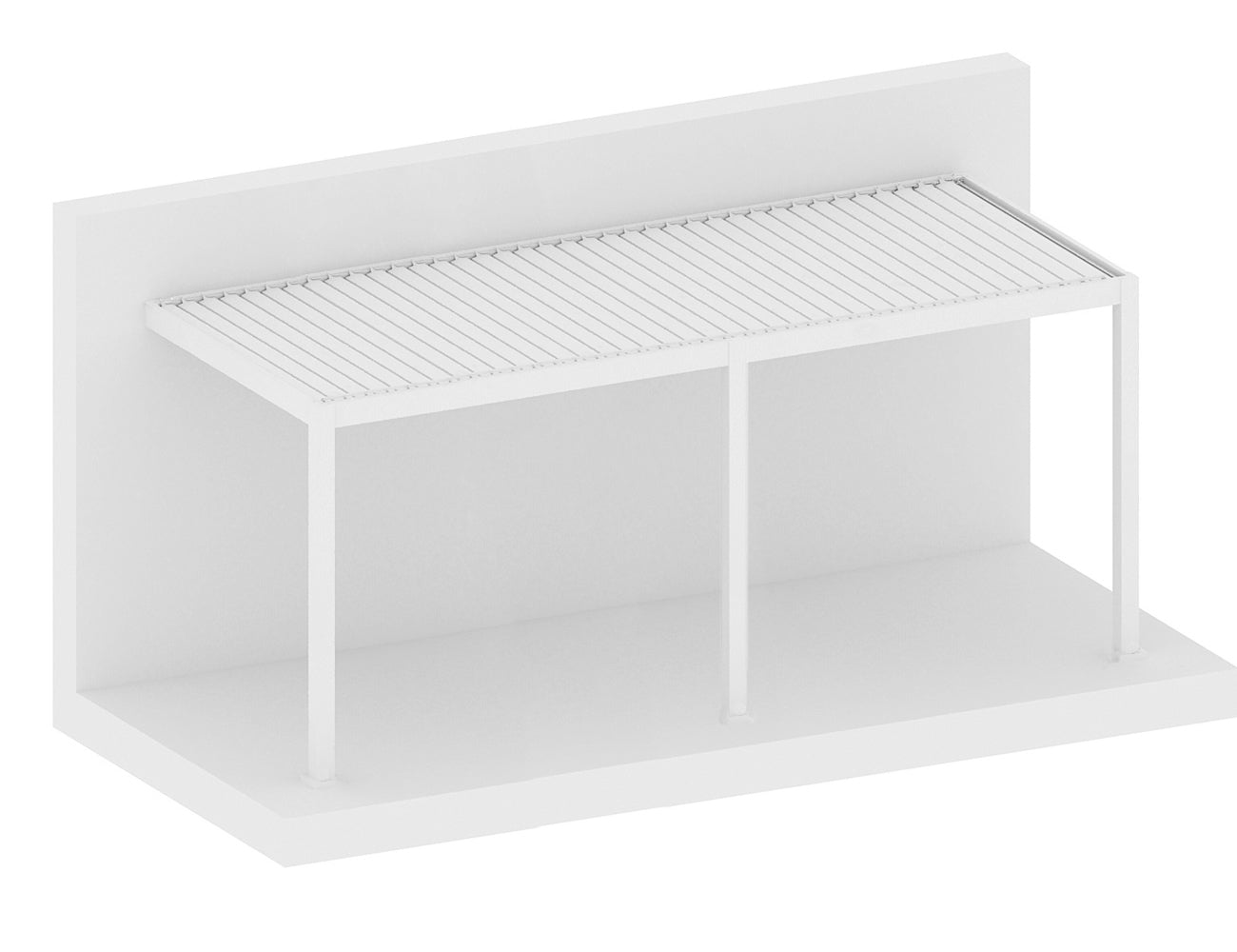 Baltic Motorised Wall Mounted Louvre Roof Aluminium Pergola