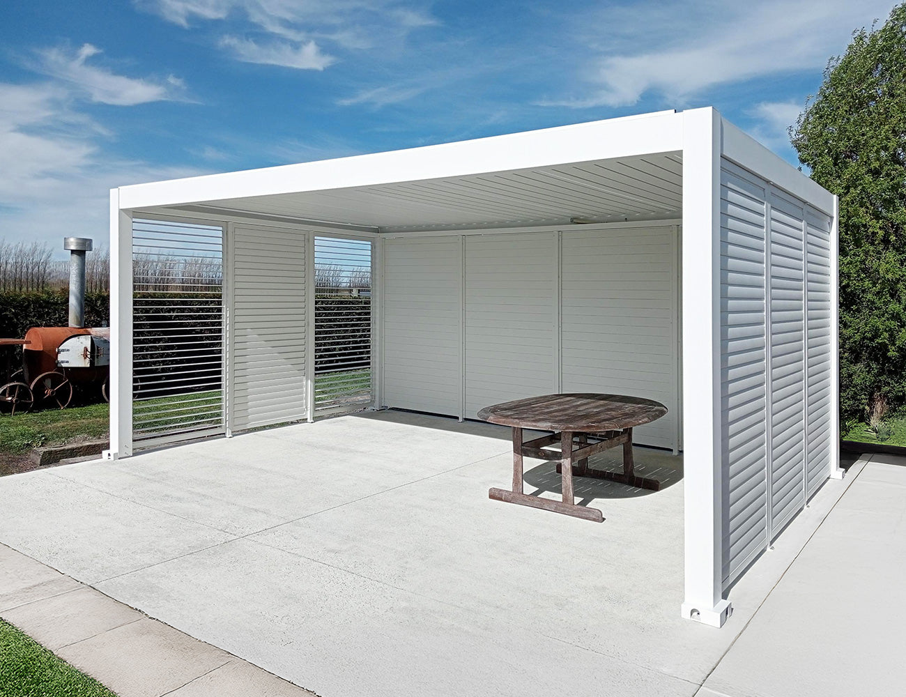 Baltic Freestanding Pergola Shutter Wall