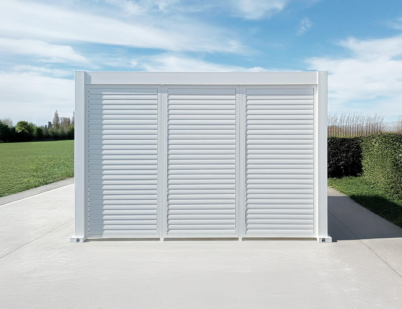 Baltic Freestanding Pergola Shutter Wall