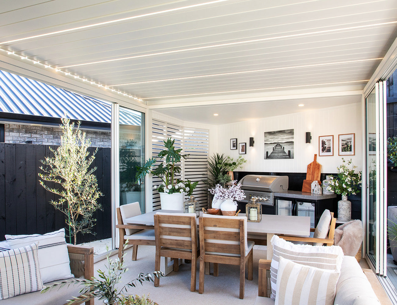 Tasman Motorised Wall Mounted Louvre Roof Aluminium Pergola