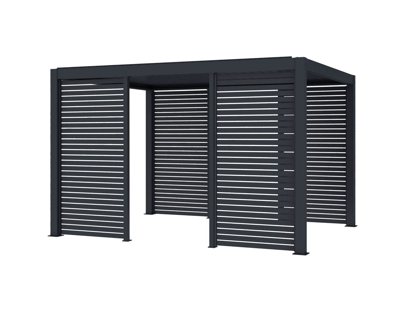 Atlantic & Caribbean Freestanding Pergola Slatted Privacy Wall