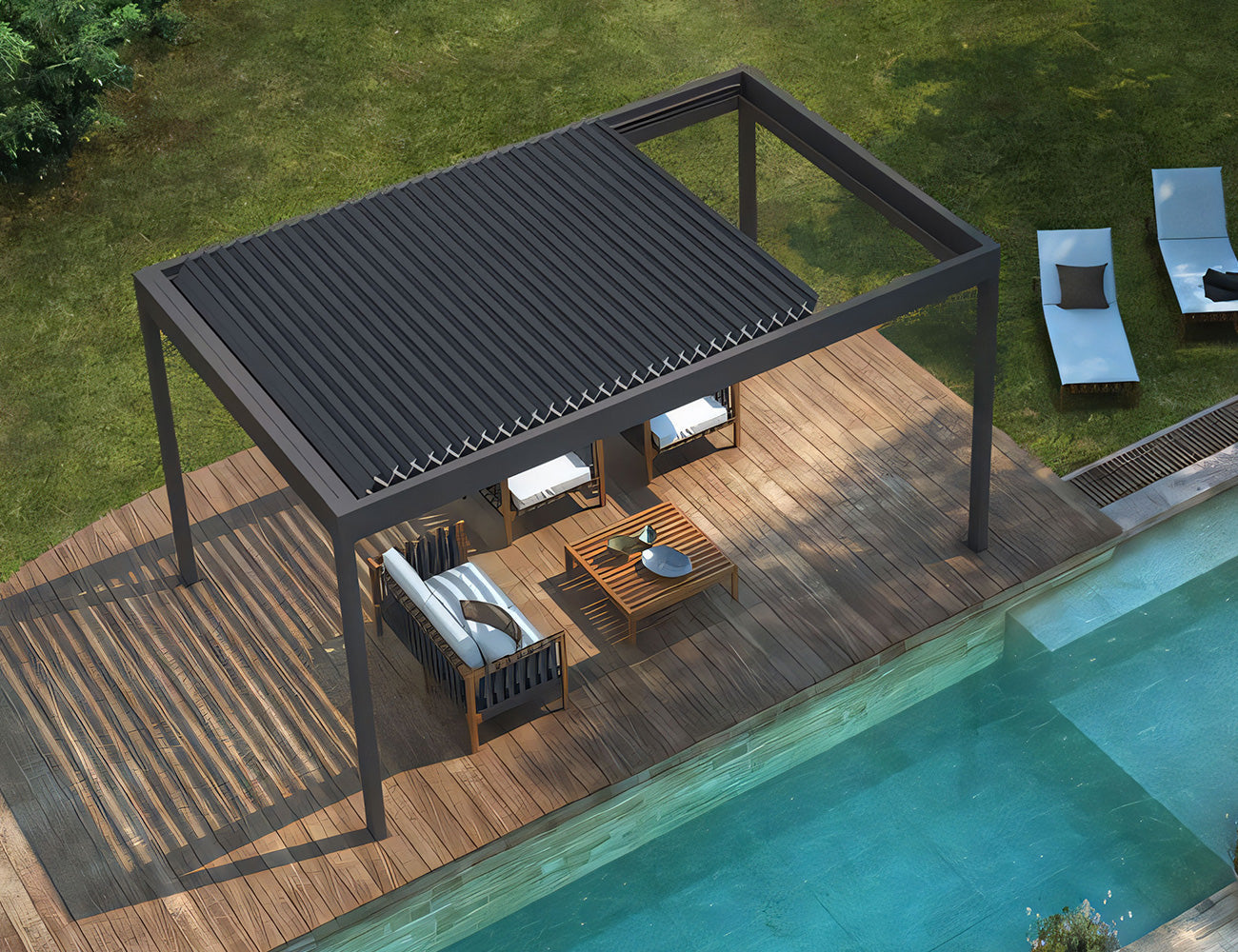 Mediterranean Motorised Retractable Louvre Roof System