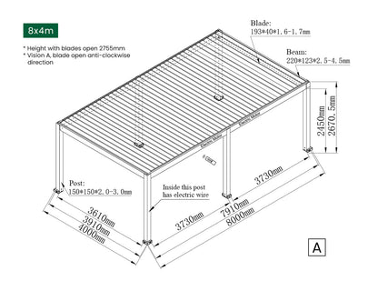 Tasman Motorised Freestanding Louvre Roof