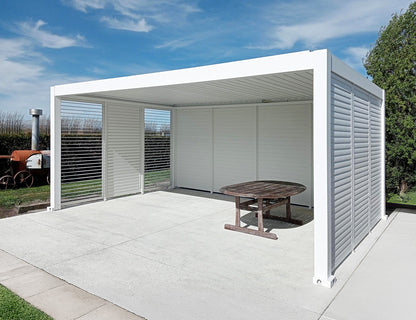 Baltic Freestanding Pergola Shutter Wall