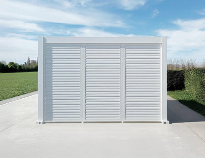 Baltic Freestanding Pergola Shutter Wall