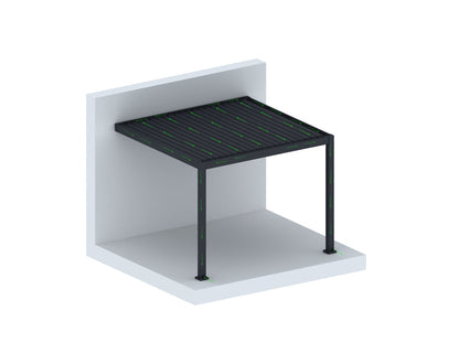 Baltic Motorised Wall Mounted Louvre Roof Aluminium Pergola